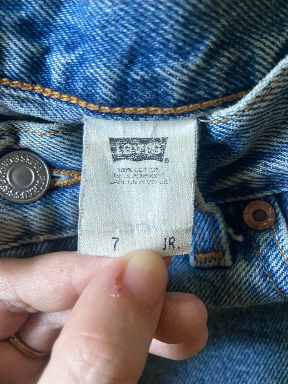 Levi's Light Blue Frayed Hem Denim Shorts